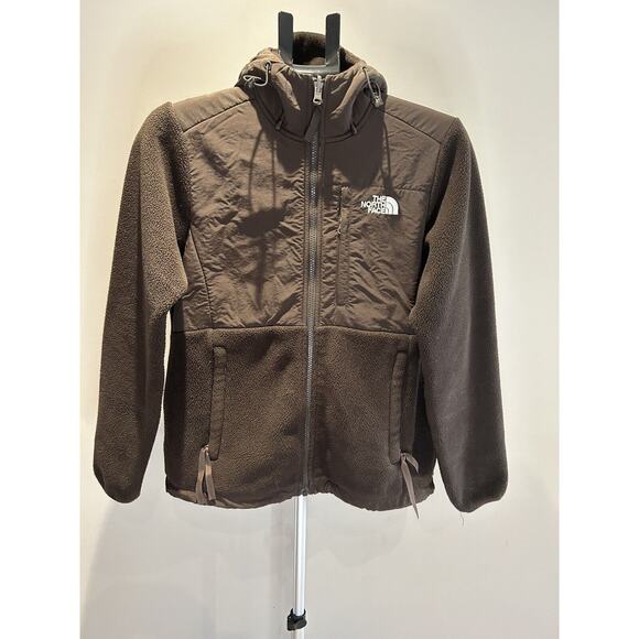 The North Face Womens Size S Brown Fleece Hooded Jacket Full Zip - Picture 1 of 3